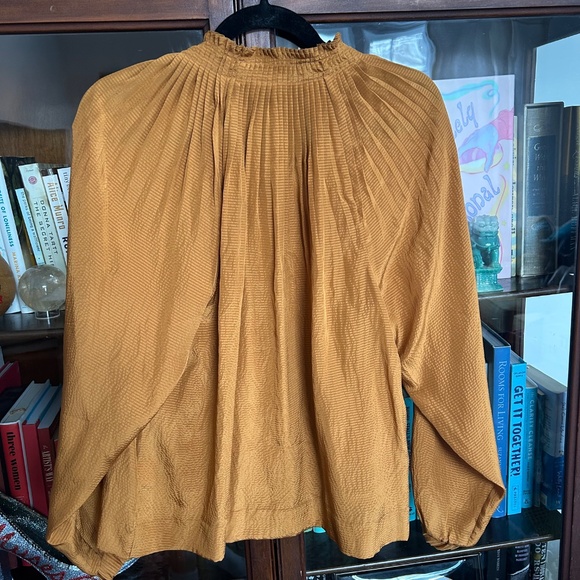 Marie Oliver Gold Silk Blouse - Size Medium - Picture 2 of 2